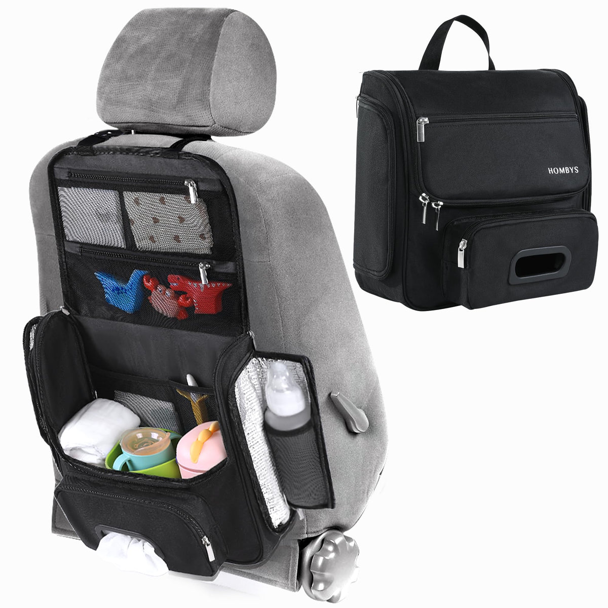 HOMBYS Baby Diaper Car Organizer with Lid
