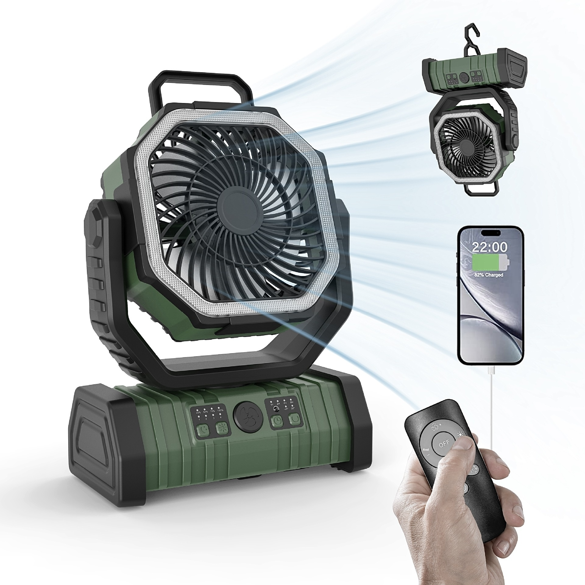 Portable Power Bank Camping Fan
