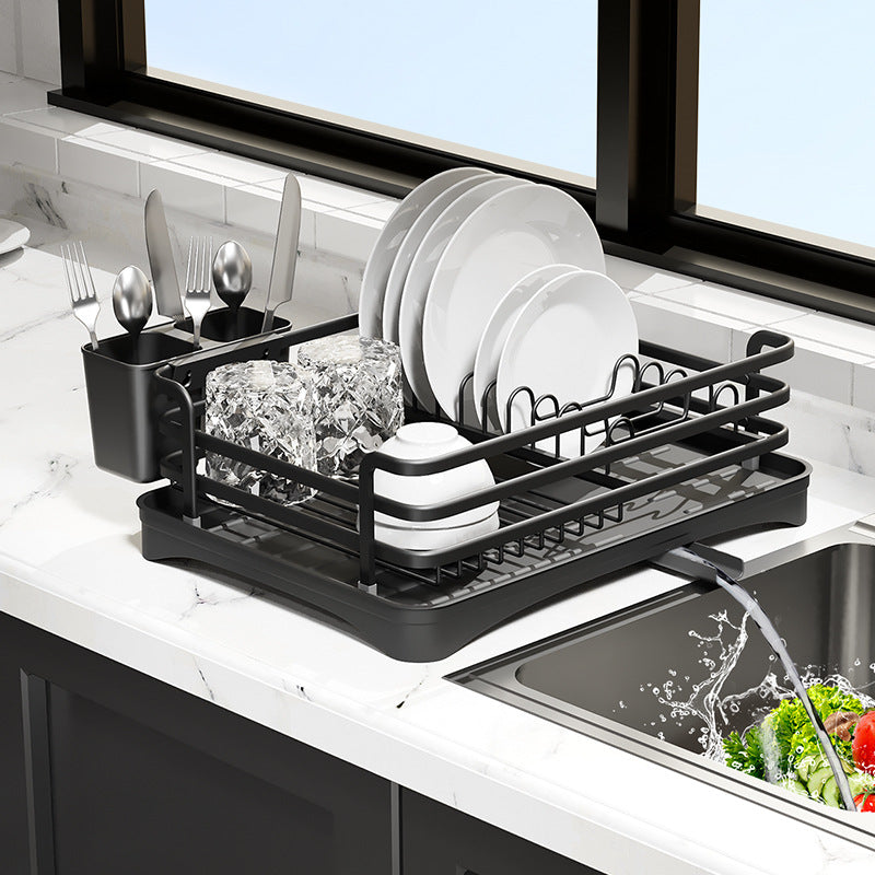 Multi-Functional Kitchen Dish Rack with Drainage System